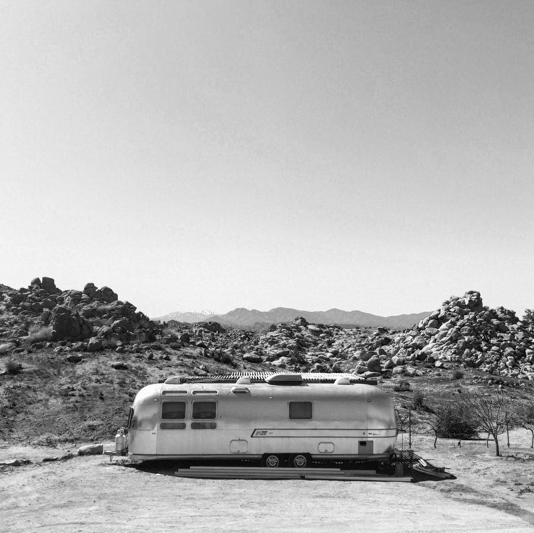 Camping, a black-and-white fine art metal print